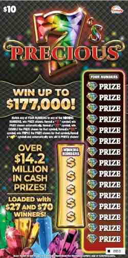 Precious 7'S scratchcard - game number #554 - front