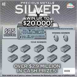 Precious Metals Silver scratchcard - game number #888 - front