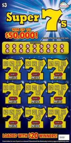 Super 7'S scratchcard - game number #140 - front