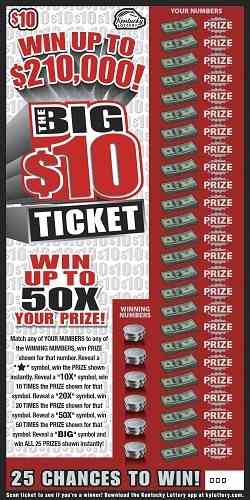 The Big $10 Ticket scratchcard - game number #940 - front