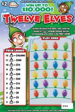 Twelve Elves scratchcard - game number #962 - front