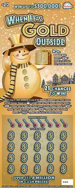 When It's Gold Outside scratchcard - game number #915 - front