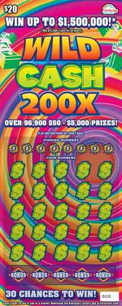 Wild Cash 200X scratchcard - game number #989 - front