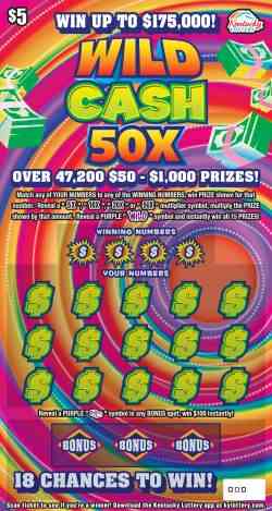 Wild Cash 50X scratchcard - game number #991 - front