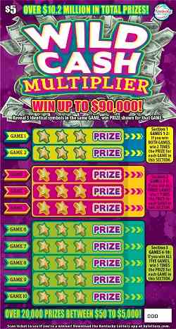 Wild Cash Multiplier scratchcard - game number #883 - front