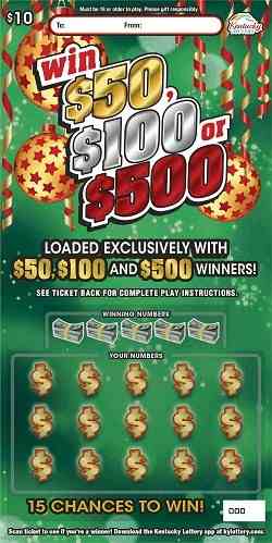 Win $50, $100, Or $500 scratchcard - game number #959 - front
