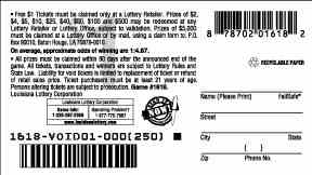 $5,000 Winnings scratchcard - game number #1618 - back