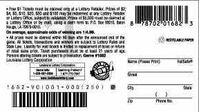 5 Star Luck scratchcard - game number #1682 - back