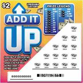 Add It Up scratchcard - game number #1575 - front-scratched