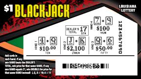 Blackjack scratchcard - game number #1661 - front-scratched