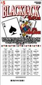 Blackjack Tripler scratchcard - game number #1597 - front-scratched