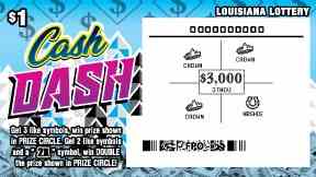 Cash Dash scratchcard - game number #1624 - front-scratched