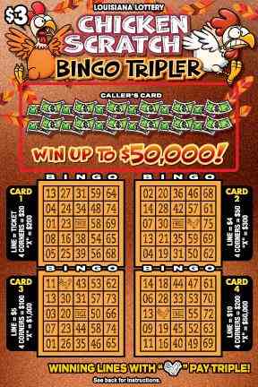 Chicken Scratch Bingo Tripler scratchcard - game number #1684 - front
