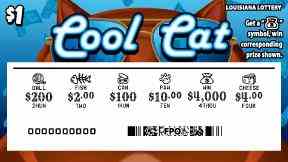 Cool Cat scratchcard - game number #1670 - front-scratched