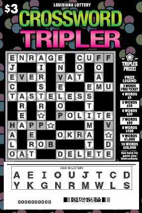 Crossword Tripler scratchcard - game number #1635 - front-scratched