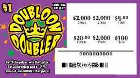 Doubloon Doubler scratchcard - game number #1649 - front-scratched