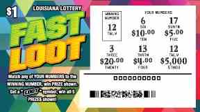 Fast Loot scratchcard - game number #1623 - front-scratched