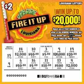 Fire It Up scratchcard - game number #1602 - front-scratched