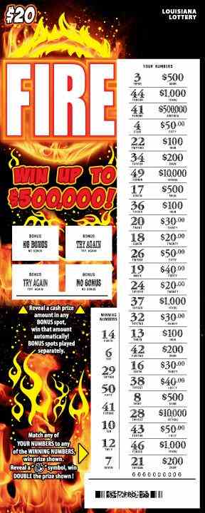 Fire/Ice scratchcard - game number #1689 - front-scratched