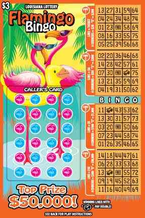 Flamingo Bingo scratchcard - game number #1663 - front