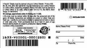 Gator Grand scratchcard - game number #1633 - back