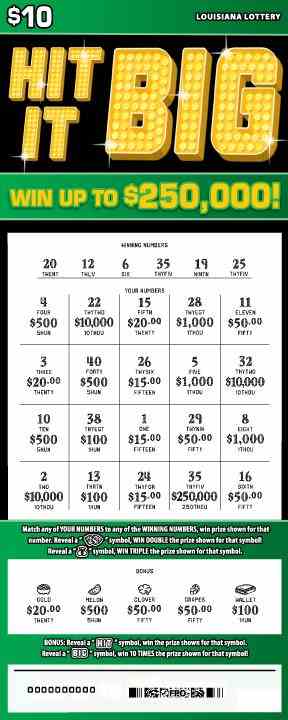 Hit It Big scratchcard - game number #1680 - front-scratched