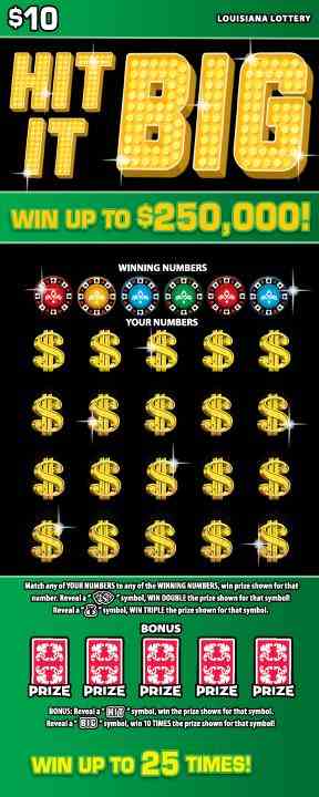 Hit It Big scratchcard - game number #1680 - front
