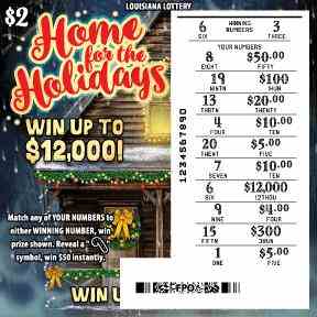 Home For The Holidays scratchcard - game number #1642 - front-scratched