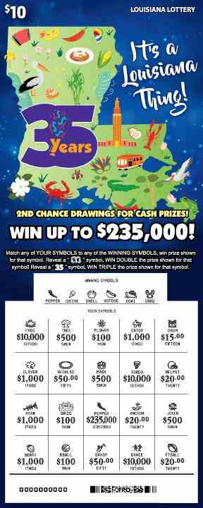 It's A Louisiana Thing! scratchcard - game number #1669 - front-scratched