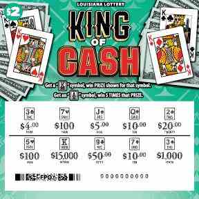 King Of Cash scratchcard - game number #1695 - front-scratched