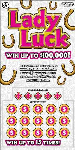 Lady Luck scratchcard - game number #1592 - front