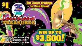 Louisiana Treasures scratchcard - game number #1665 - front