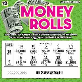 Money Rolls scratchcard - game number #1630 - front-scratched