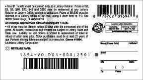 Neon 9S scratchcard - game number #1694 - back