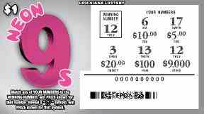 Neon 9S scratchcard - game number #1694 - front-scratched