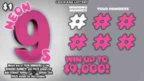 Neon 9S scratchcard - game number #1694 - front