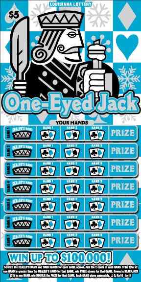 One-Eyed Jack scratchcard - game number #1648 - front