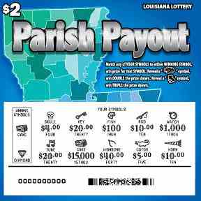 Parish Payout scratchcard - game number #1650 - front-scratched