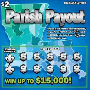 Parish Payout scratchcard - game number #1650 - front
