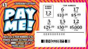 Pay Me! scratchcard - game number #1677 - front-scratched