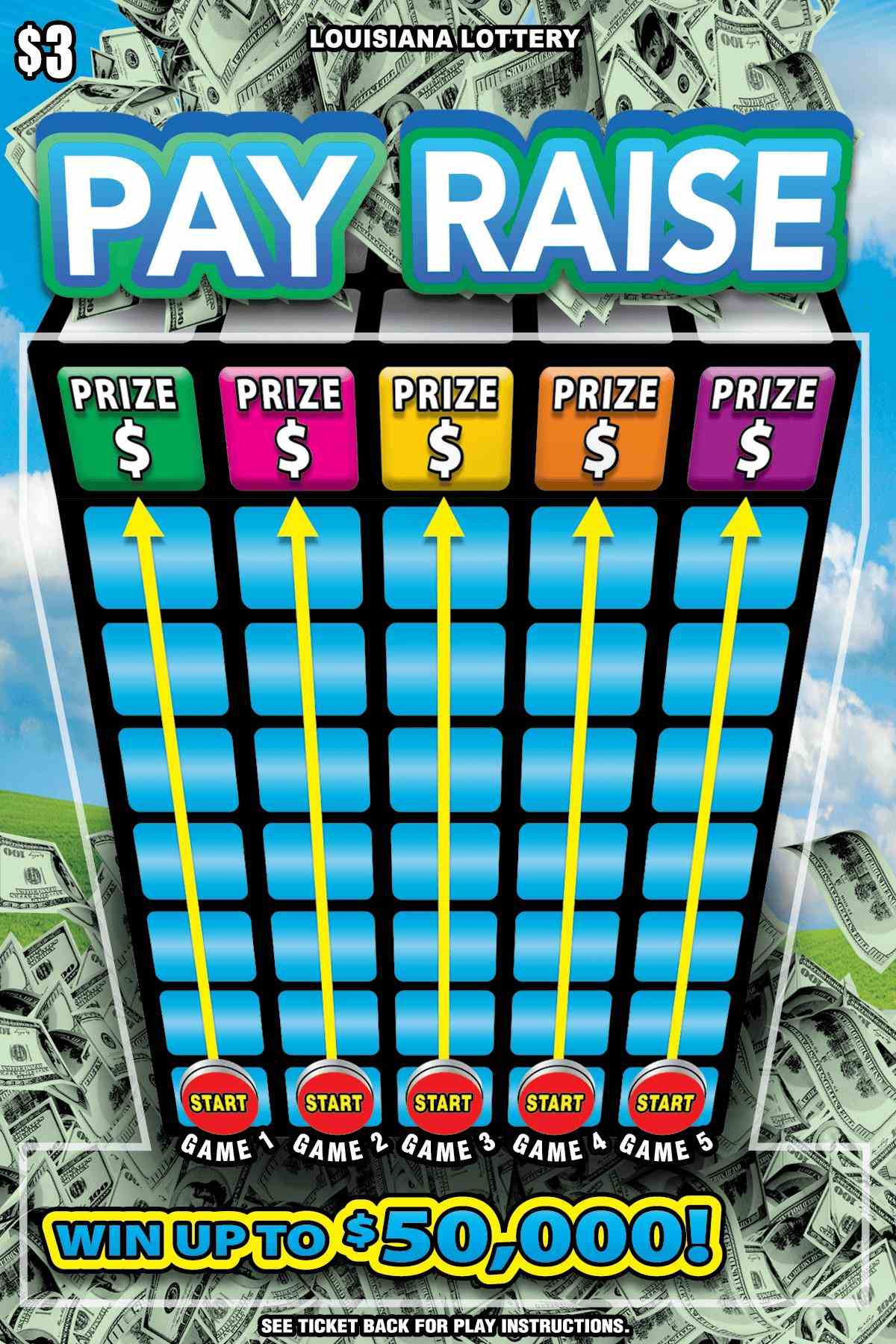 Pay Raise scratchcard - game number #1696 - front