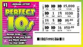 Perfect 10S scratchcard - game number #1610 - front-scratched