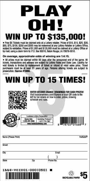 Play Oh! scratchcard - game number #1668 - back