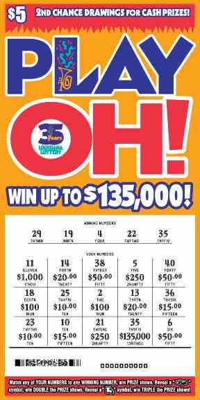 Play Oh! scratchcard - game number #1668 - front-scratched