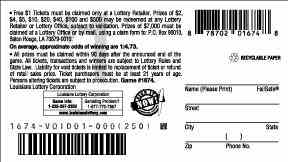 Quick 7S scratchcard - game number #1674 - back