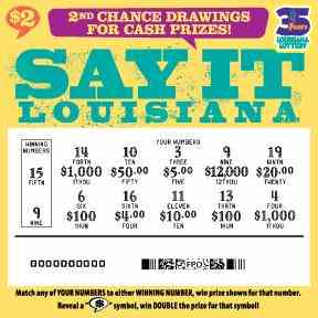 Say It Louisiana scratchcard - game number #1666 - front-scratched