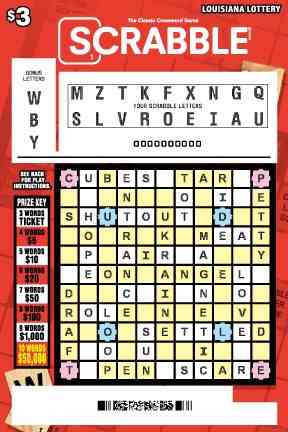 Scrabble Crossword scratchcard - game number #1612 - front-scratched