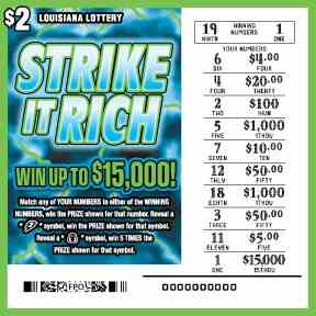 Strike It Rich scratchcard - game number #1627 - front-scratched