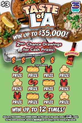 Taste Of La scratchcard - game number #1667 - front
