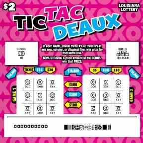 Tic Tac Deaux scratchcard - game number #1620 - front-scratched